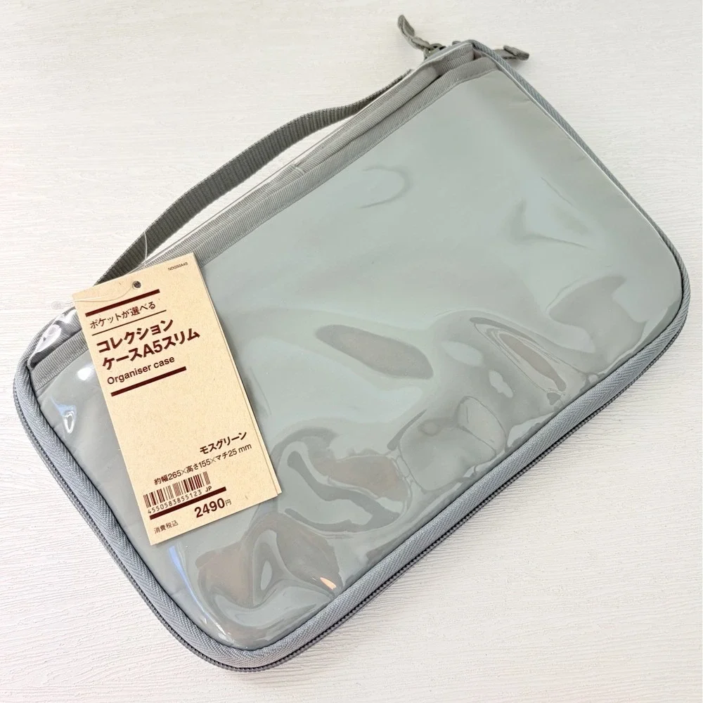 NEW MUJI A5 Slim Pocket Selectable Collection Case Moss Green 265×155×25mm